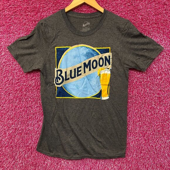 Luv Blue Moon Beer Distressed Logo T-Shirt Small - Picture 1 of 4